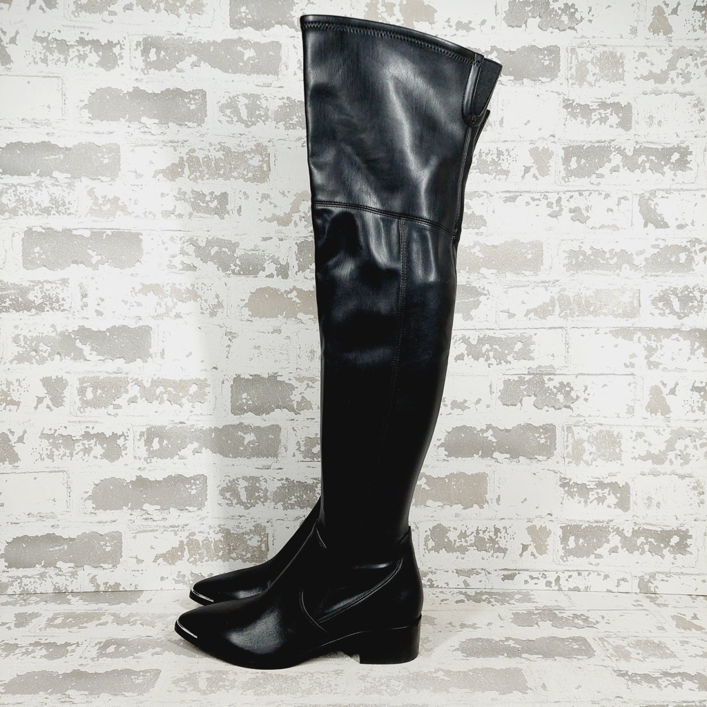 New Marc Fisher Ltd Black Yaki Block Heel Over The Knee Boots D1032